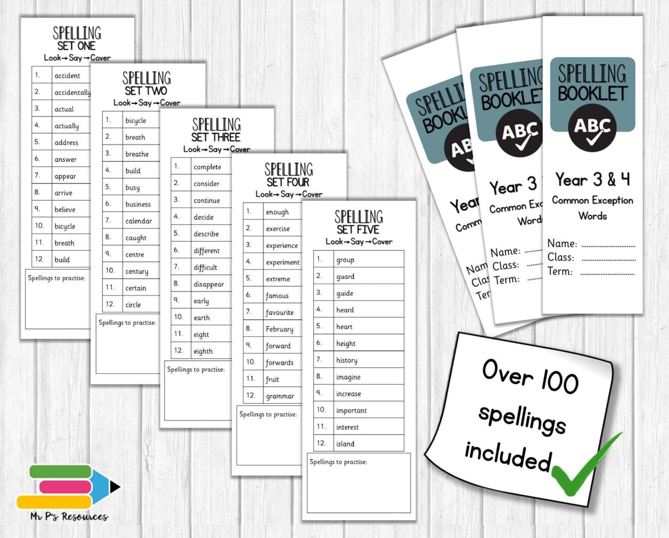 Year 3 & 4 Spelling Booklet | Mr P's Resources