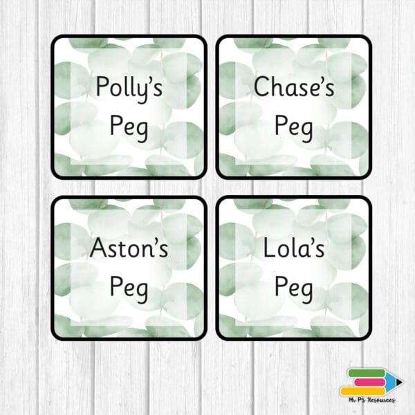 Botanical Themed Peg Labels (editable)