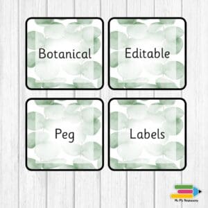 Botanical Themed Peg Labels (editable)