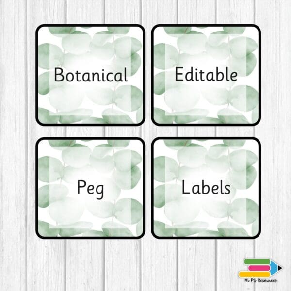 Botanical Themed Peg Labels (editable)