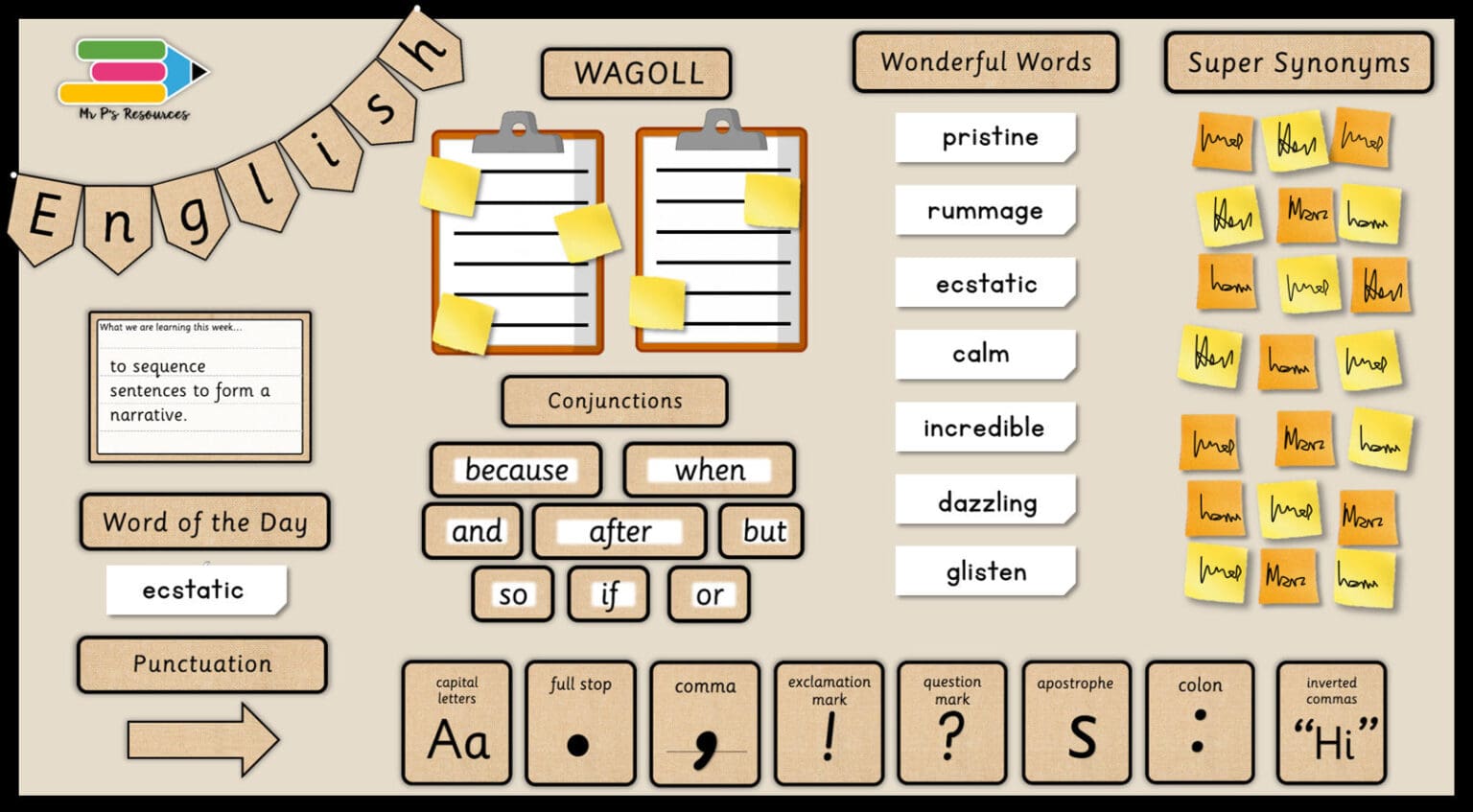 Hessian Maths & English Display Pack (save 30%) | Mr P's Resources