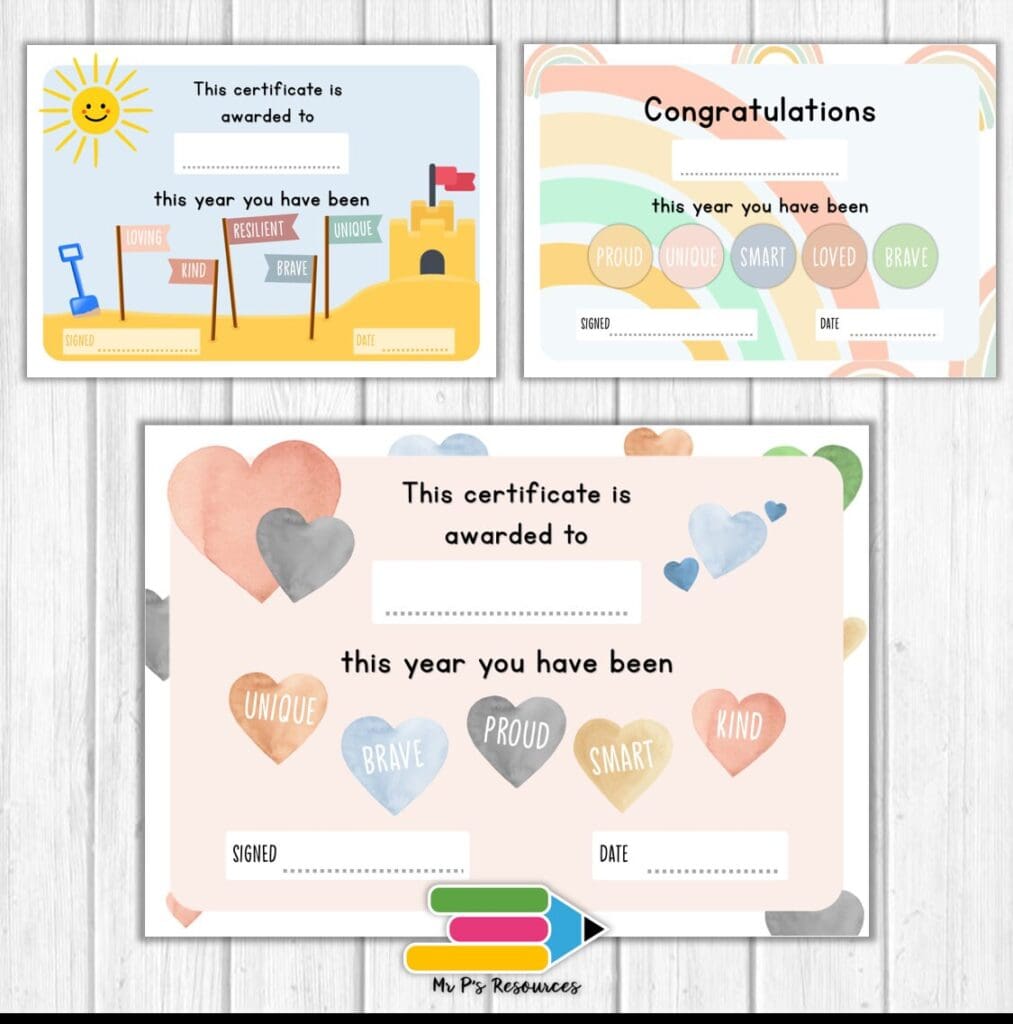 Positive Affirmation Certificates | Mr P's Resources